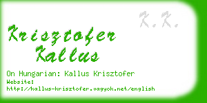 krisztofer kallus business card